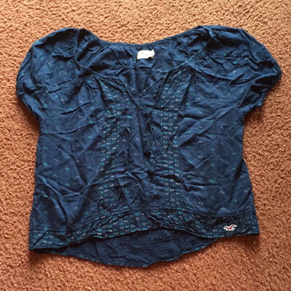Navy blue t-shirt with tiny palm trees